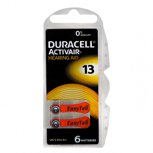 Duracell hearing aid batteries size 13 | Pack of 6 pieces