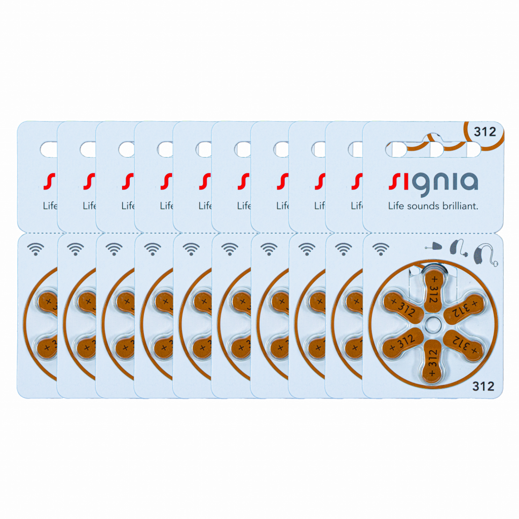 Buy Signia hearing aid batteries Size 312 Pack of 10 strips